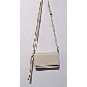 Nuoku Crossbody or Sash Purse Light Beige Gold Accents New